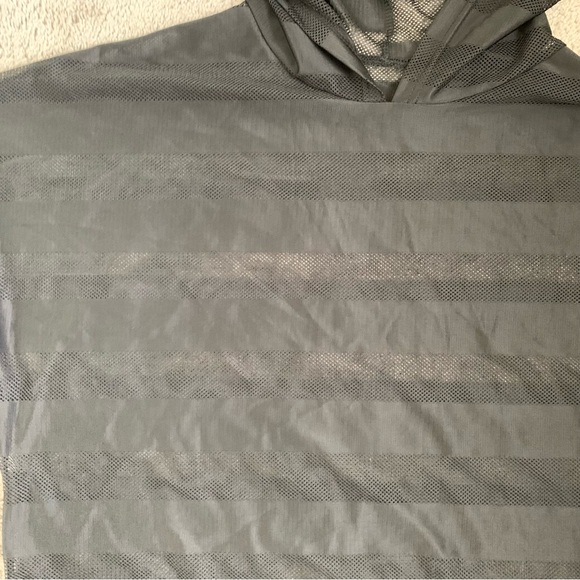 MESH STRIPE SHEER OVERSIZED COVER UP - Picture 2 of 2